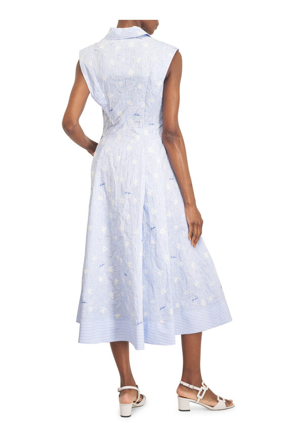 Simkhai Neri Periwinkle Blue Stripe Cotton Midi Dress - view 4