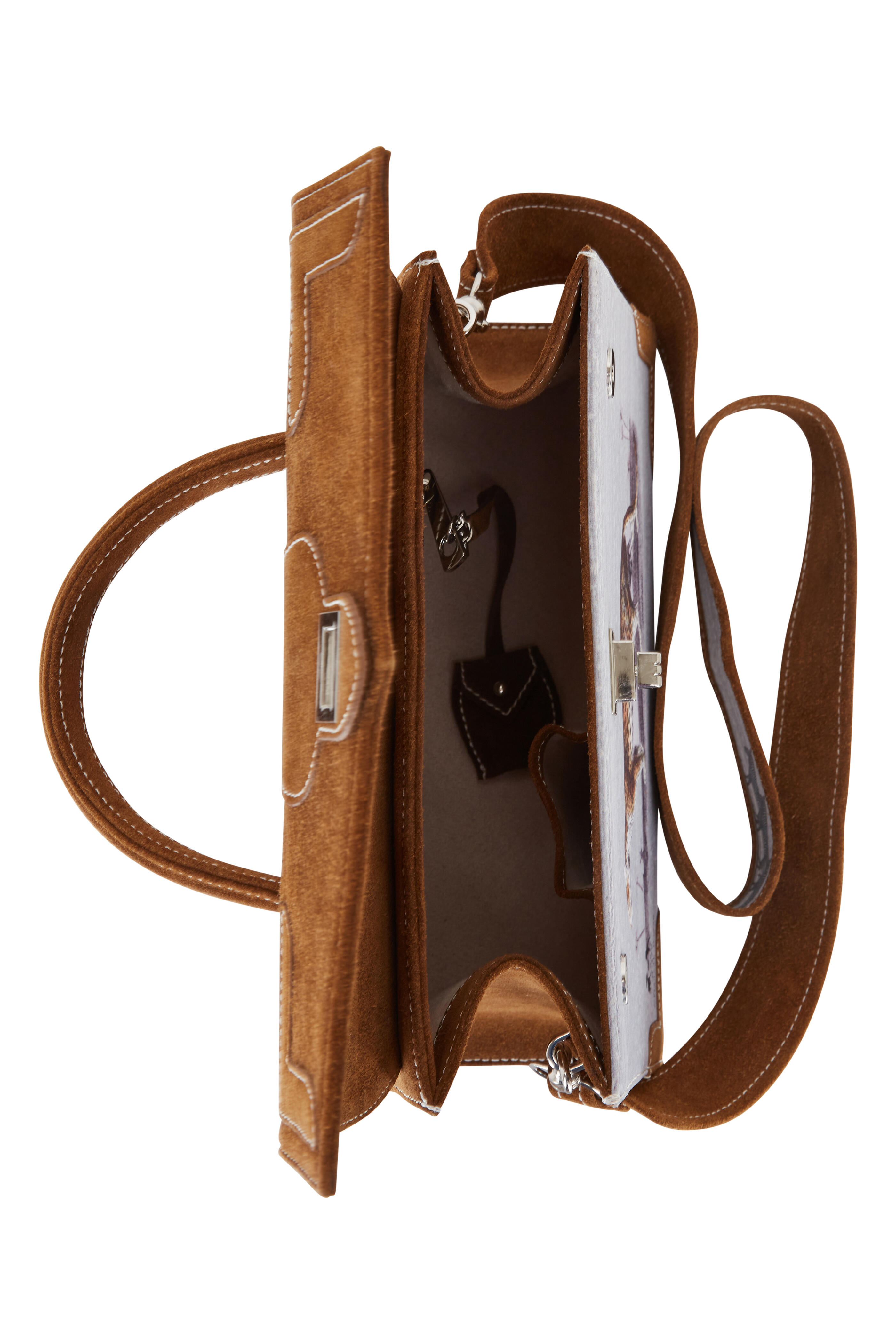 Marquise Paris - Lumière Tobacco Suede Animal Print Shoulder Bag