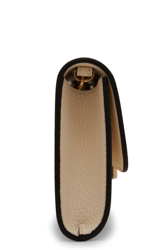 Valentino Garavani - Ivory VLogo Grain Calfskin Chain Wallet 