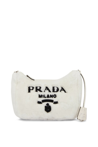 Re Edition Mini Crochet Bag in White - Prada