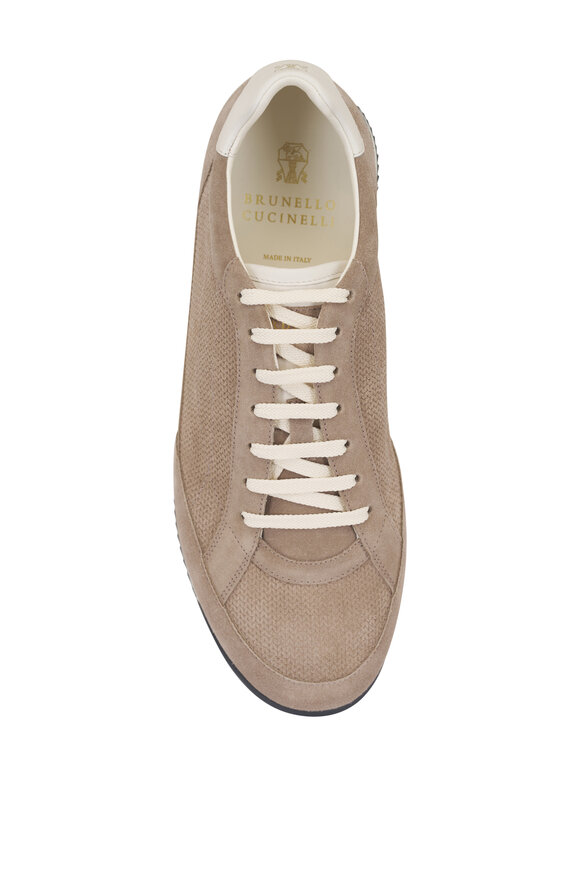 Brunello Cucinelli Sand Suede Low Top Sneaker - view 4