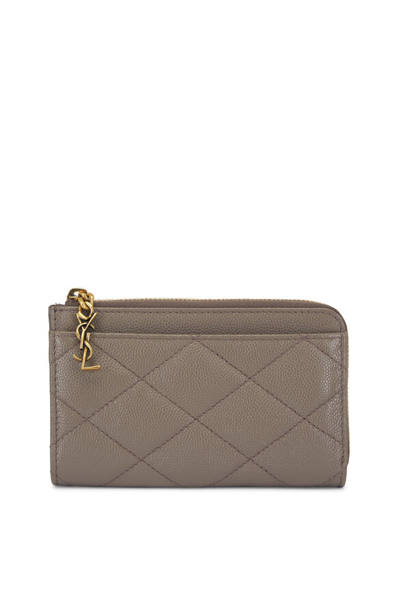 Saint Laurent Cassandre Light Taupe Quilted Leather Wallet