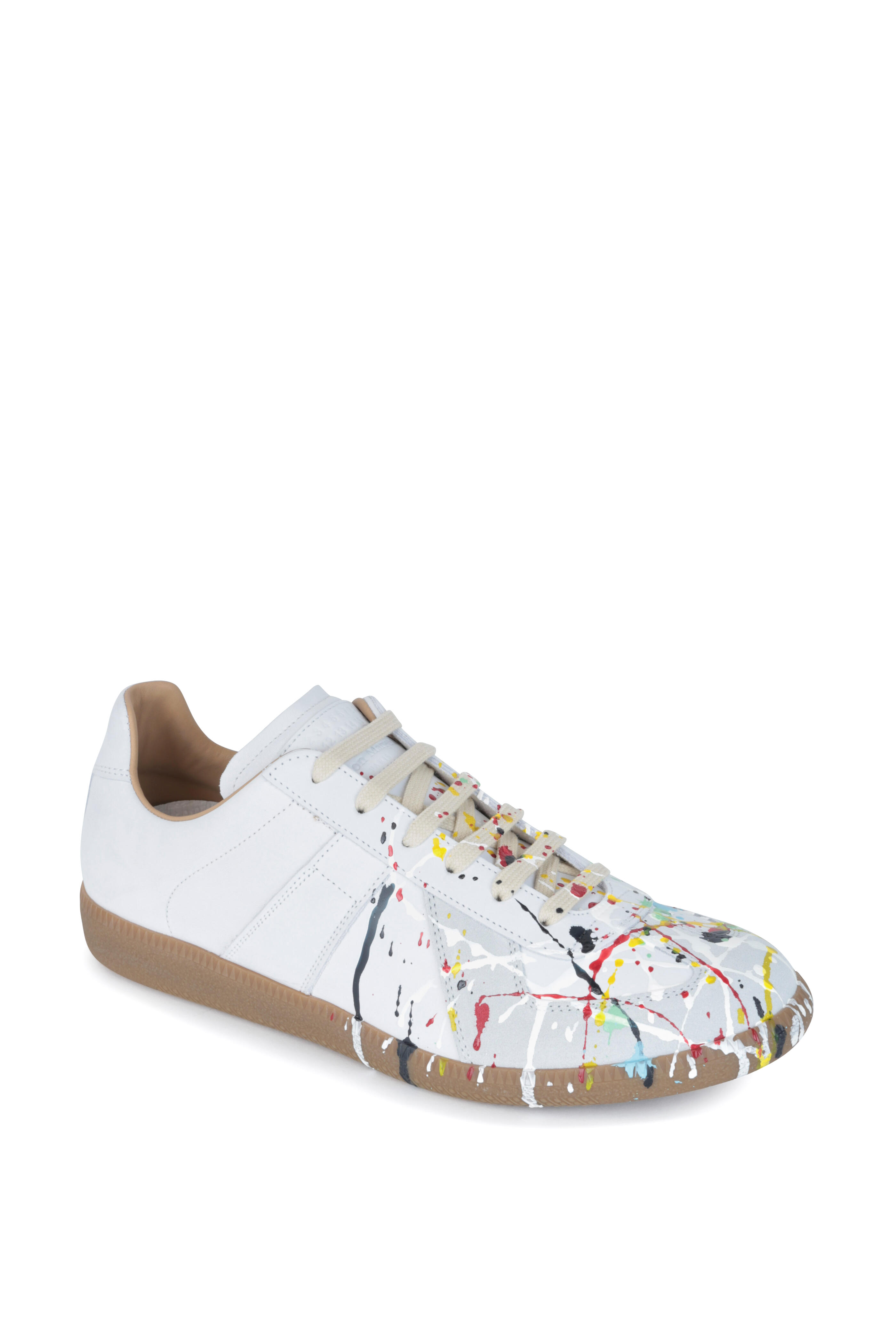 Maison Margiela - Replica White Leather Paint Splatter Sneaker