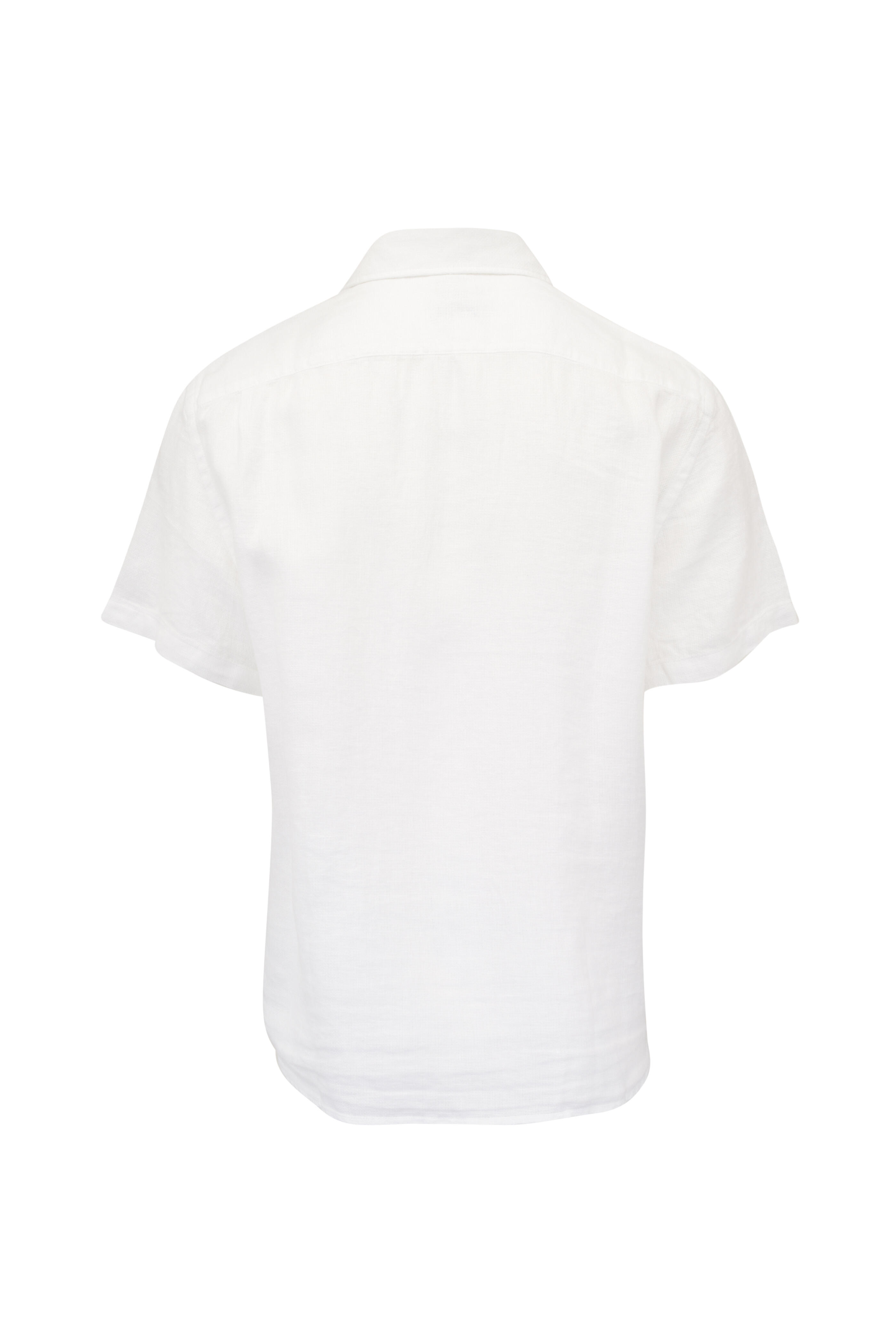 Faherty Brand - White Linen Basketweave Front Button Shirt