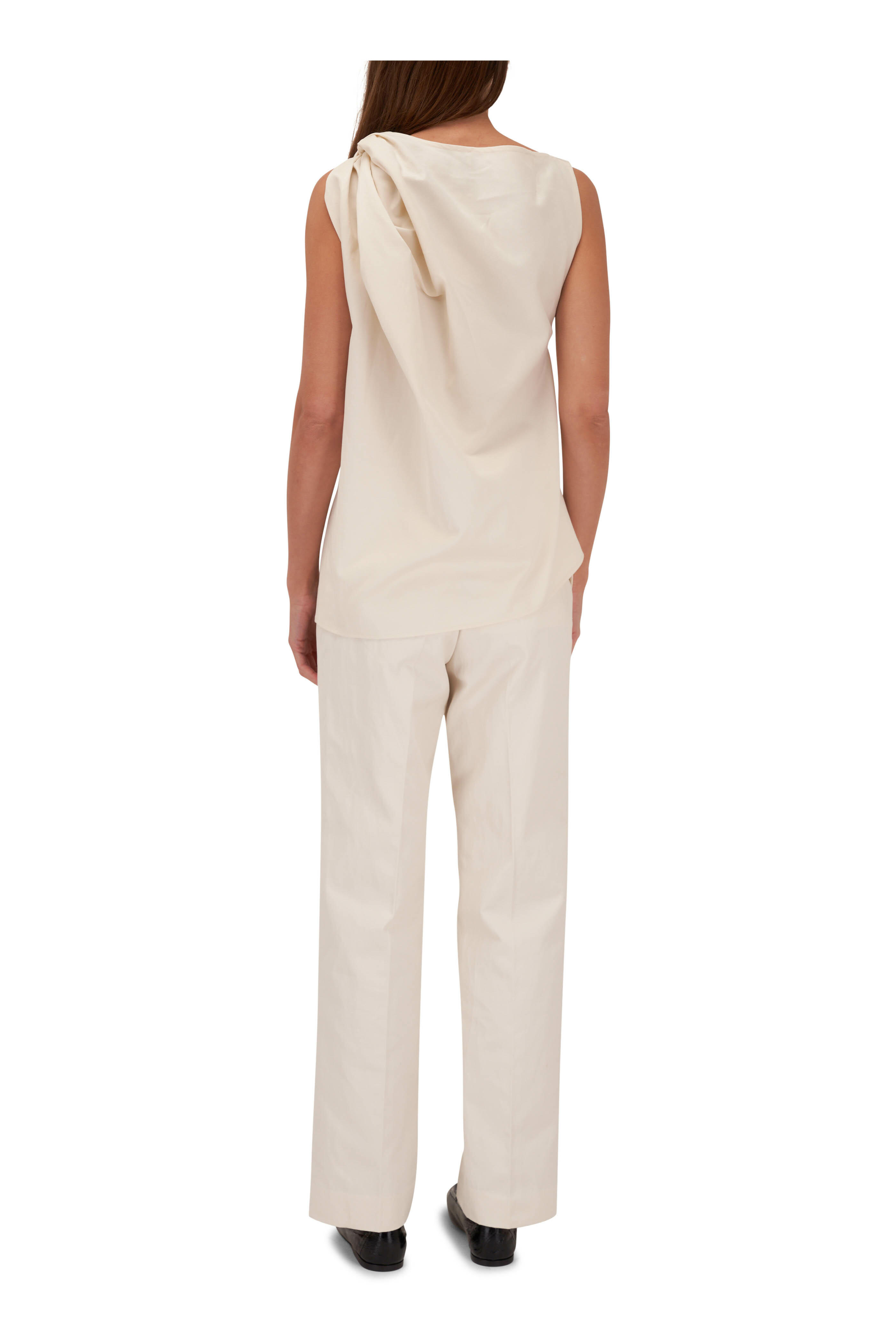 Totême - Ecru Shoulder Twist Top | Mitchell Stores