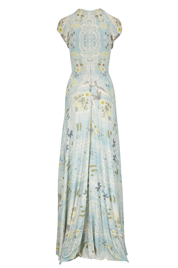 Etro - Abito Light Blue Floral Miss Jersey Gown
