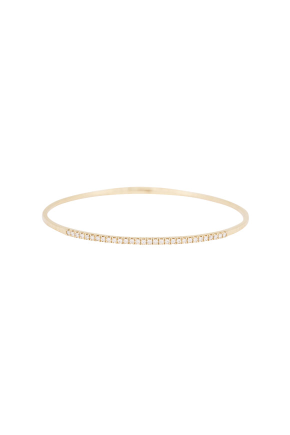 Kai Linz 14k Yellow Gold White Diamond Flex Stacking Bangle