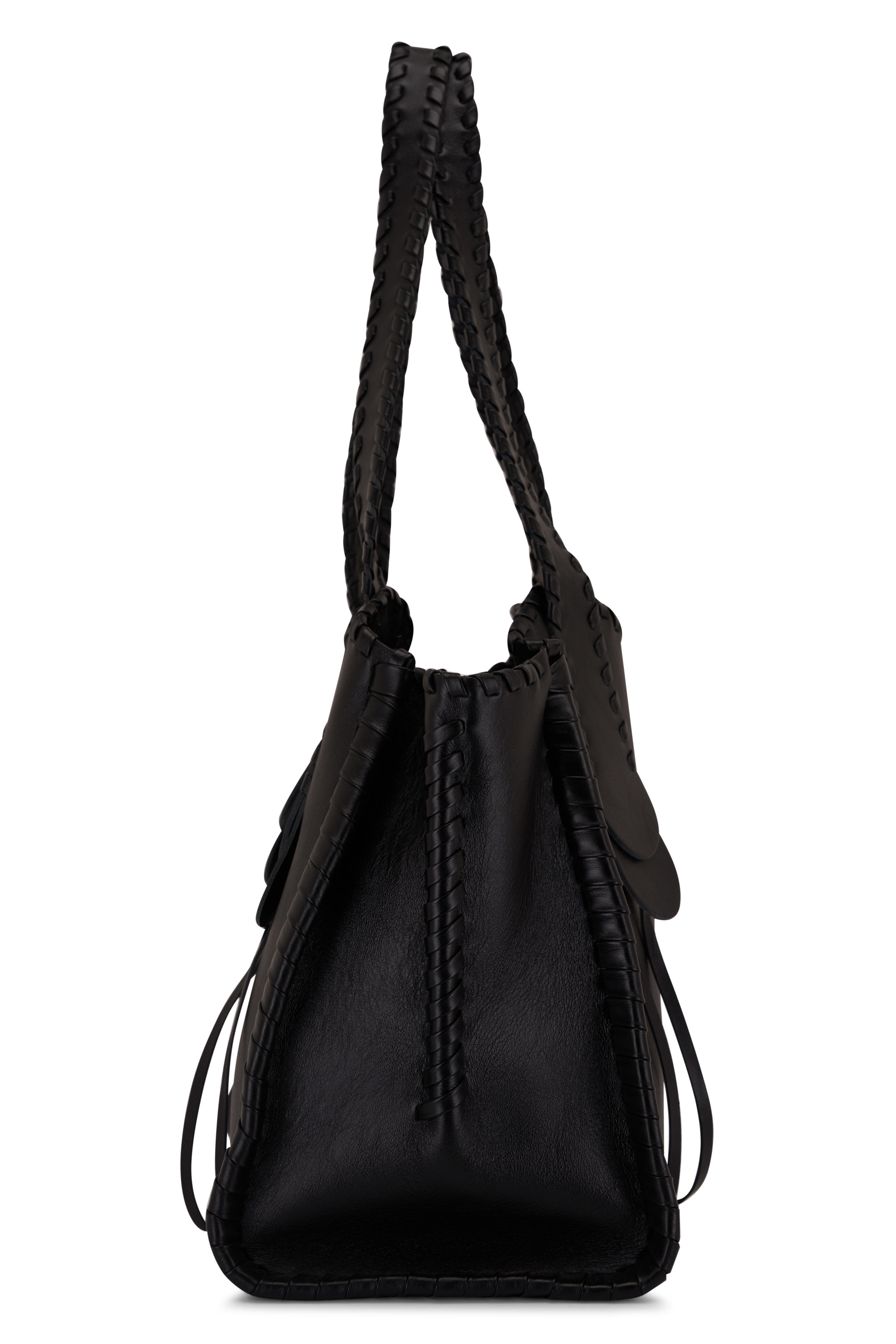 Chloé - Mony Whipstitch Black Leather Tote | Mitchell Stores