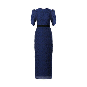 erdem blue and white dress Erdem pre-owned white and blue short-sleeved floral printed midi dress -  size UK 10