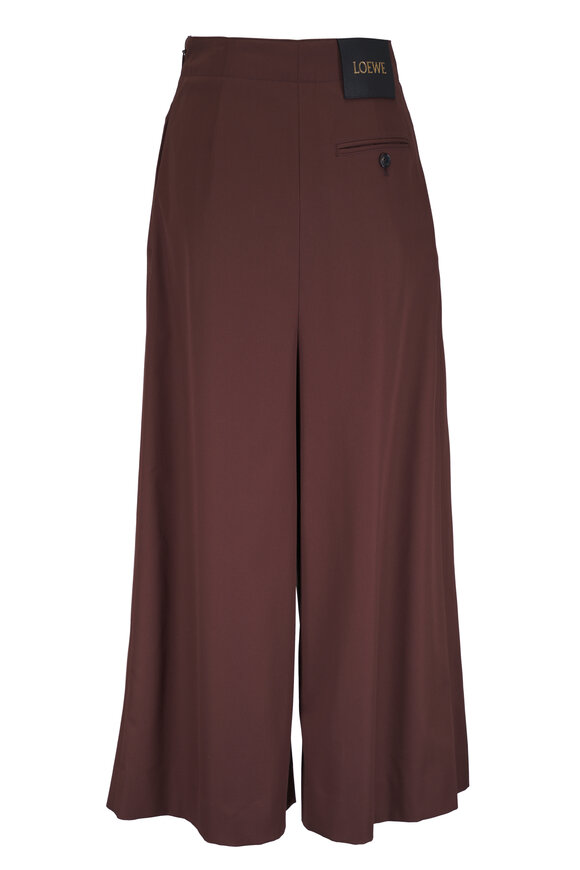 Loewe Coffee Cropped Belted Cotton & Silk Pant - view 4