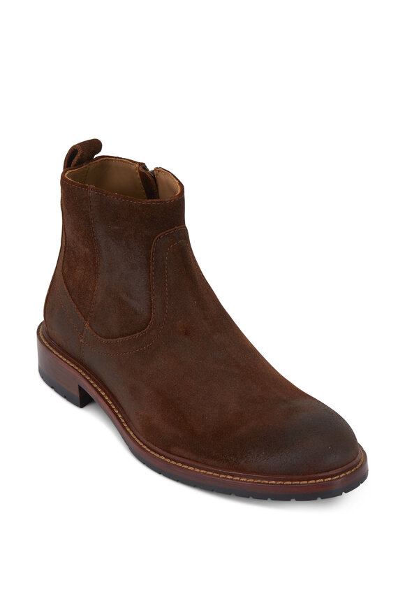 Trask Larkin Brown Waxed Suede Boot Mitchell Stores