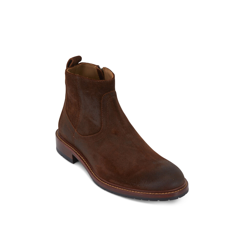 Trask Larkin Brown Waxed Suede Boot