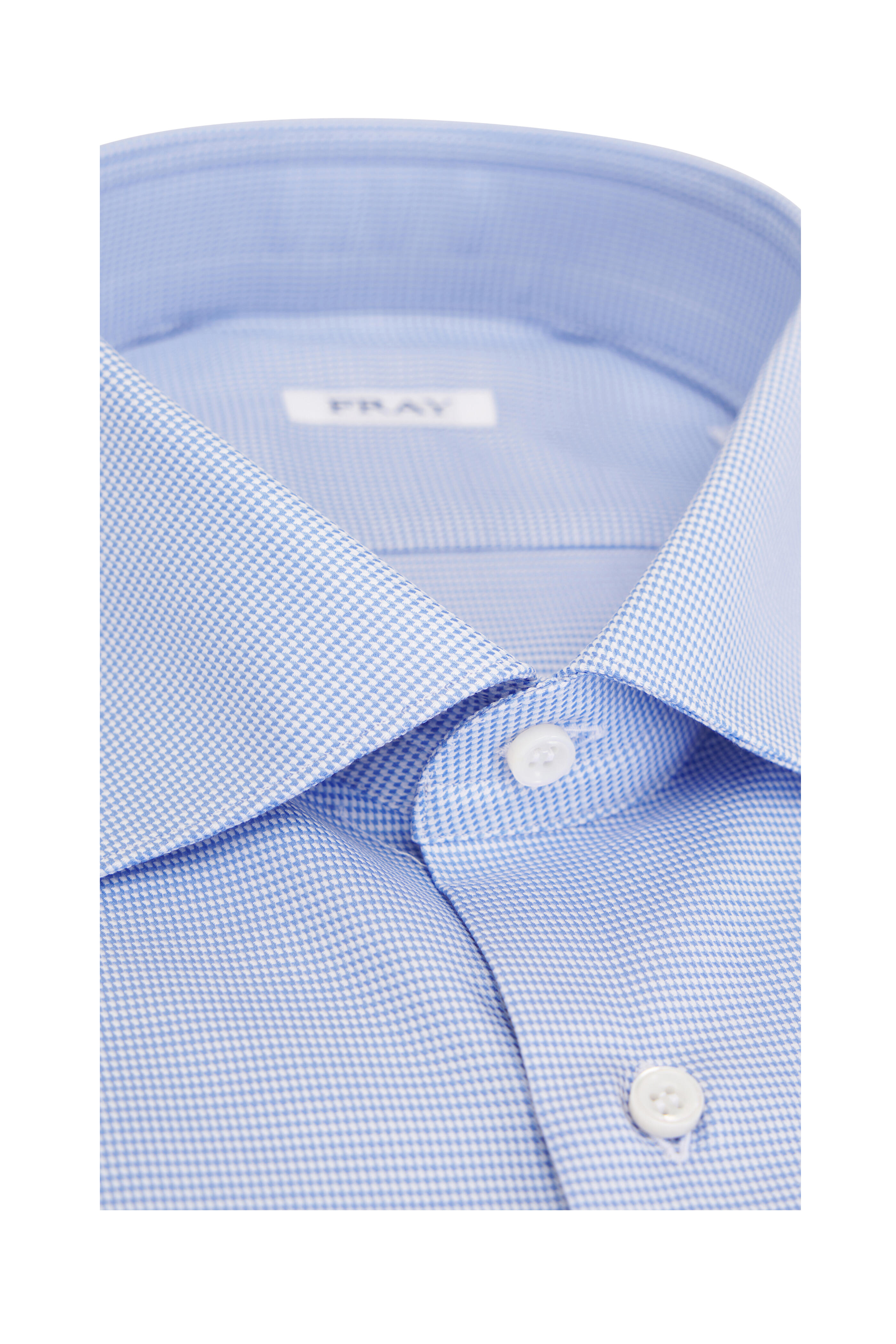 Fray - Blue Textured Cotton Dress Shirt