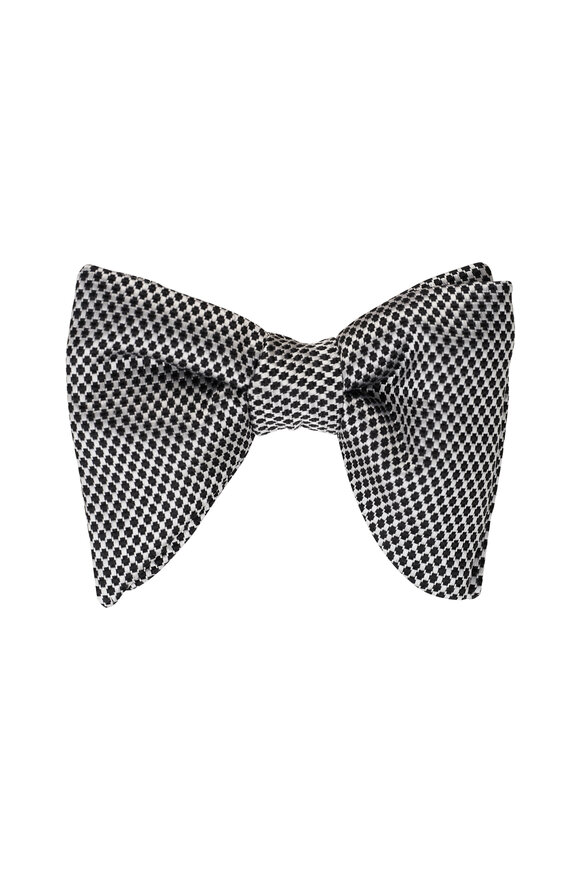 Tom Ford - Silver Textured Silk Bowtie