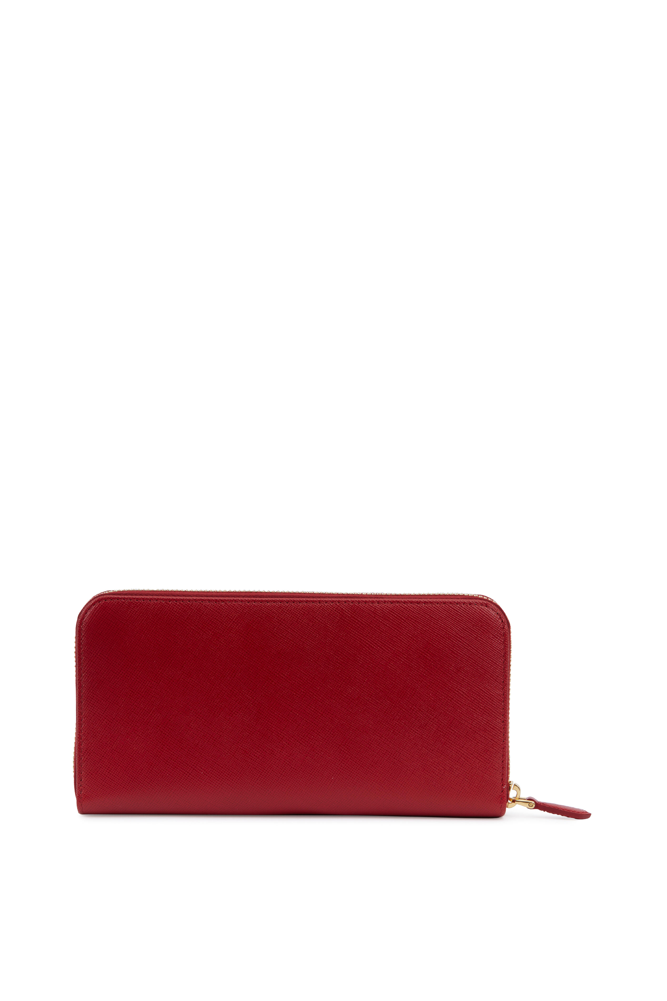 Prada - Red Saffiano Zip-Around Wallet | Mitchell Stores
