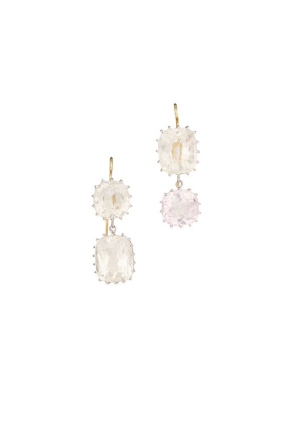 Renee Lewis 18k White Gold Antique Kunzite Earring - view 1