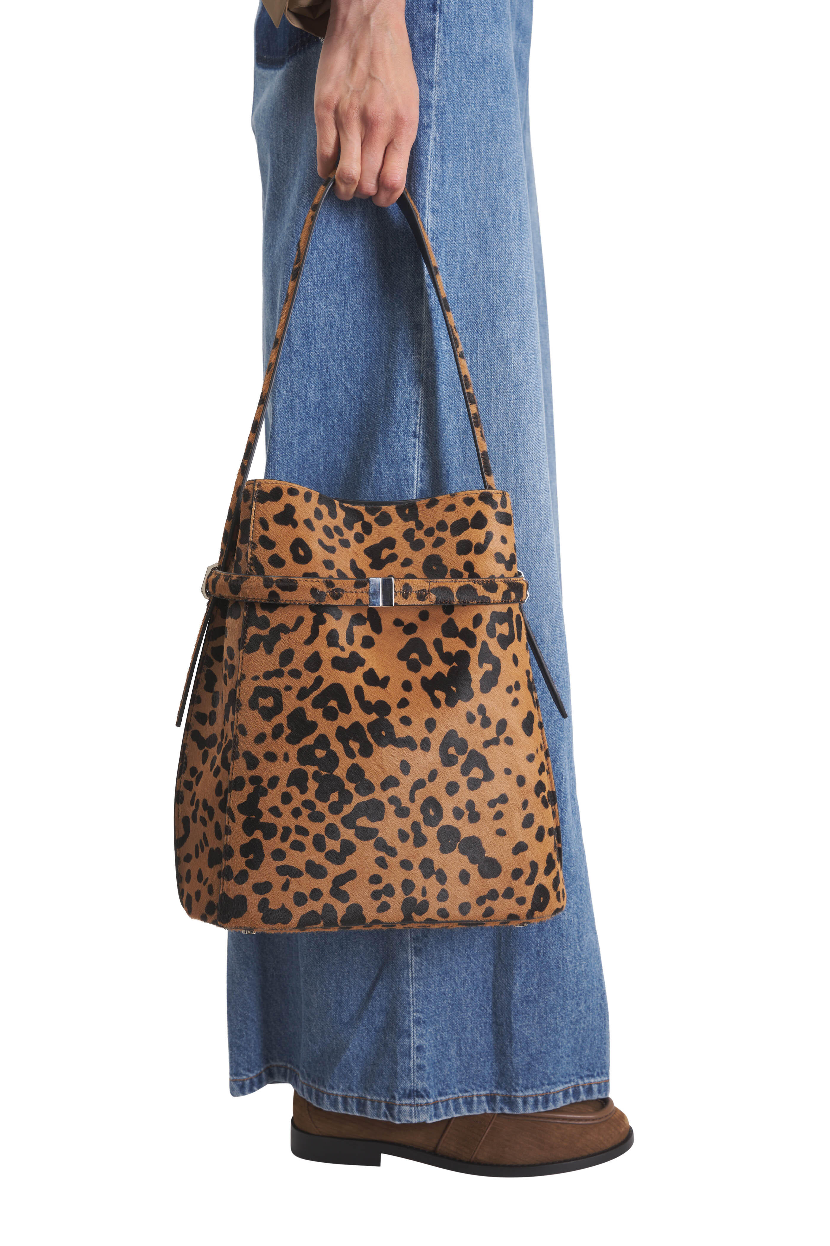 Totême - Belted Animal Print Bucket Bag
