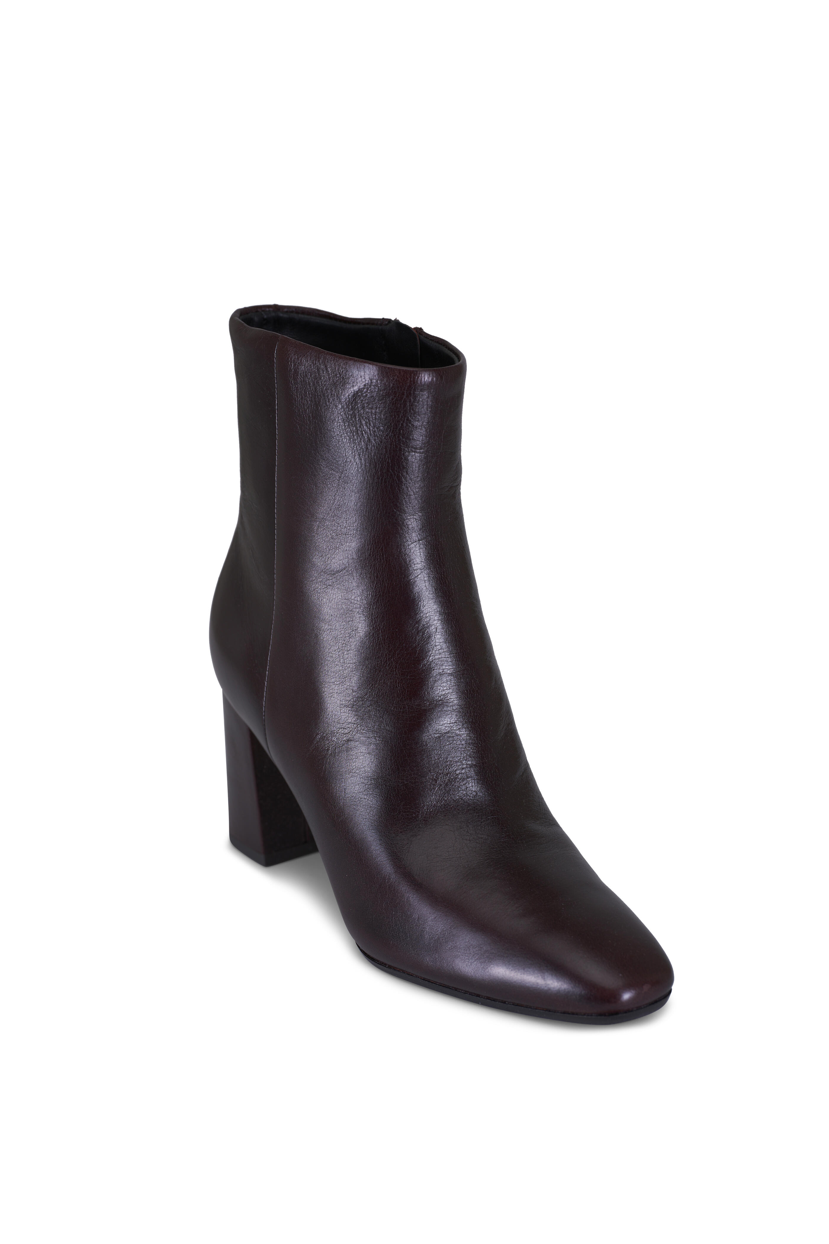 Veronica Beard - Cera Dark Raisin Crackled Leather Boot, 75mm