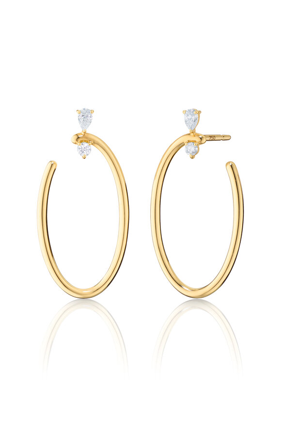 Monica Rich Kosann 18k Yellow Gold Diamond Large Galaxy Wrap Hoops