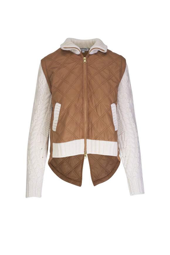 Veronica Beard Patra Mixed Media Russet & Ivory Jacket