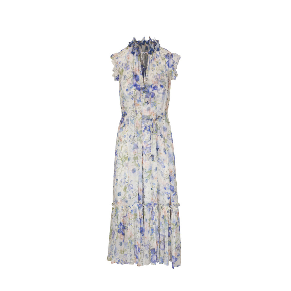 【Blumarine】フェザー-trimmedモヘアアンドウールブレンドミデ One-shoulder Dress With Drapes | Blumarine