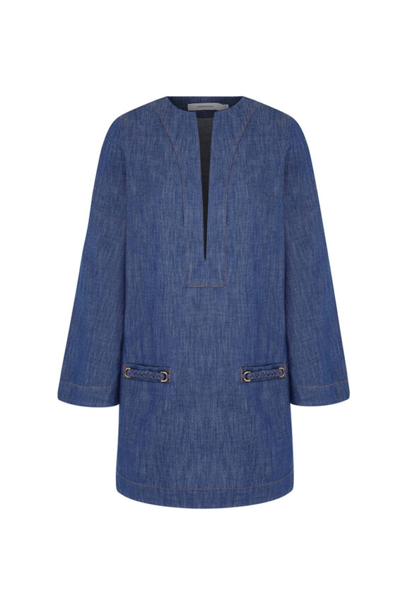 新品未使用ブルータッセル  blue tassel チュニック ZARA ザラ ブルードルマンチュニック 青 レディーストップス