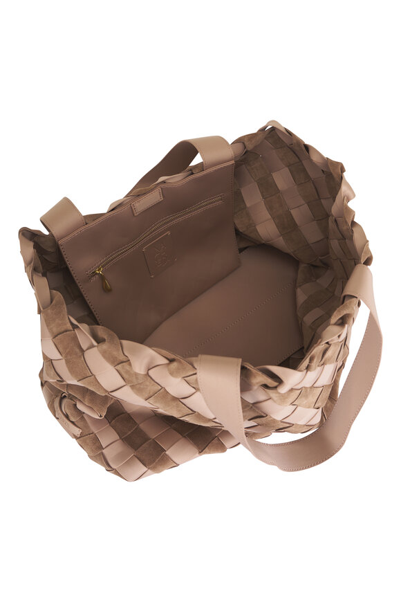 Naghedi Medium Como Stripe Canyon Suede & Neoprene Tote - view 4
