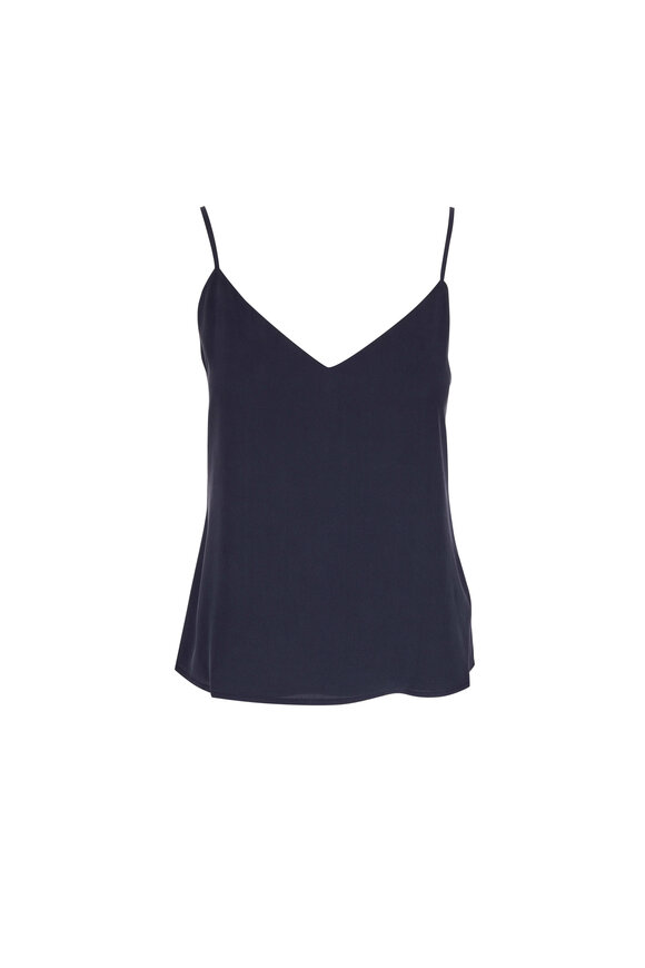 L'Agence - Jane Navy Blue Silk Top