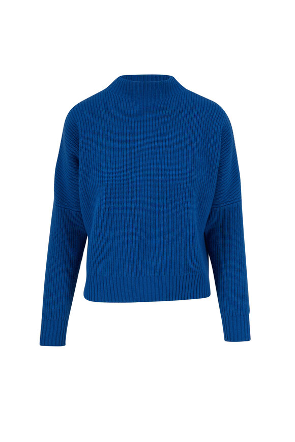 Akris Punto - Japan Blue Mock Neck Cropped Sweater