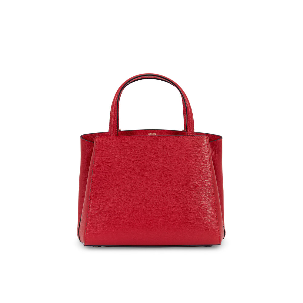 Valextra - Triennale Red Saffiano Small Satchel | Mitchell Stores