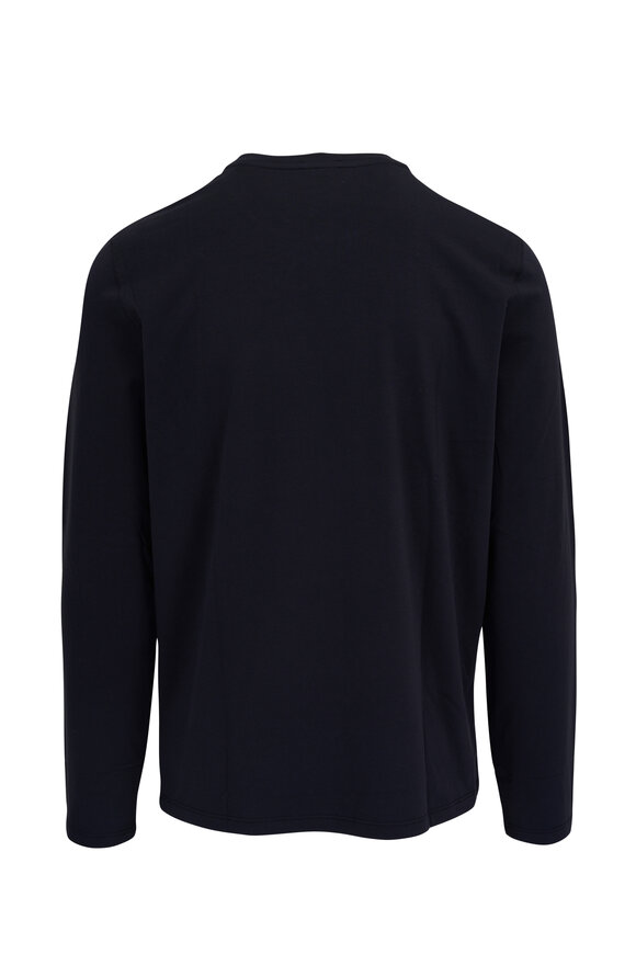 Patrick Assaraf Navy Pima Cotton Long Sleeve T-Shirt - view 2