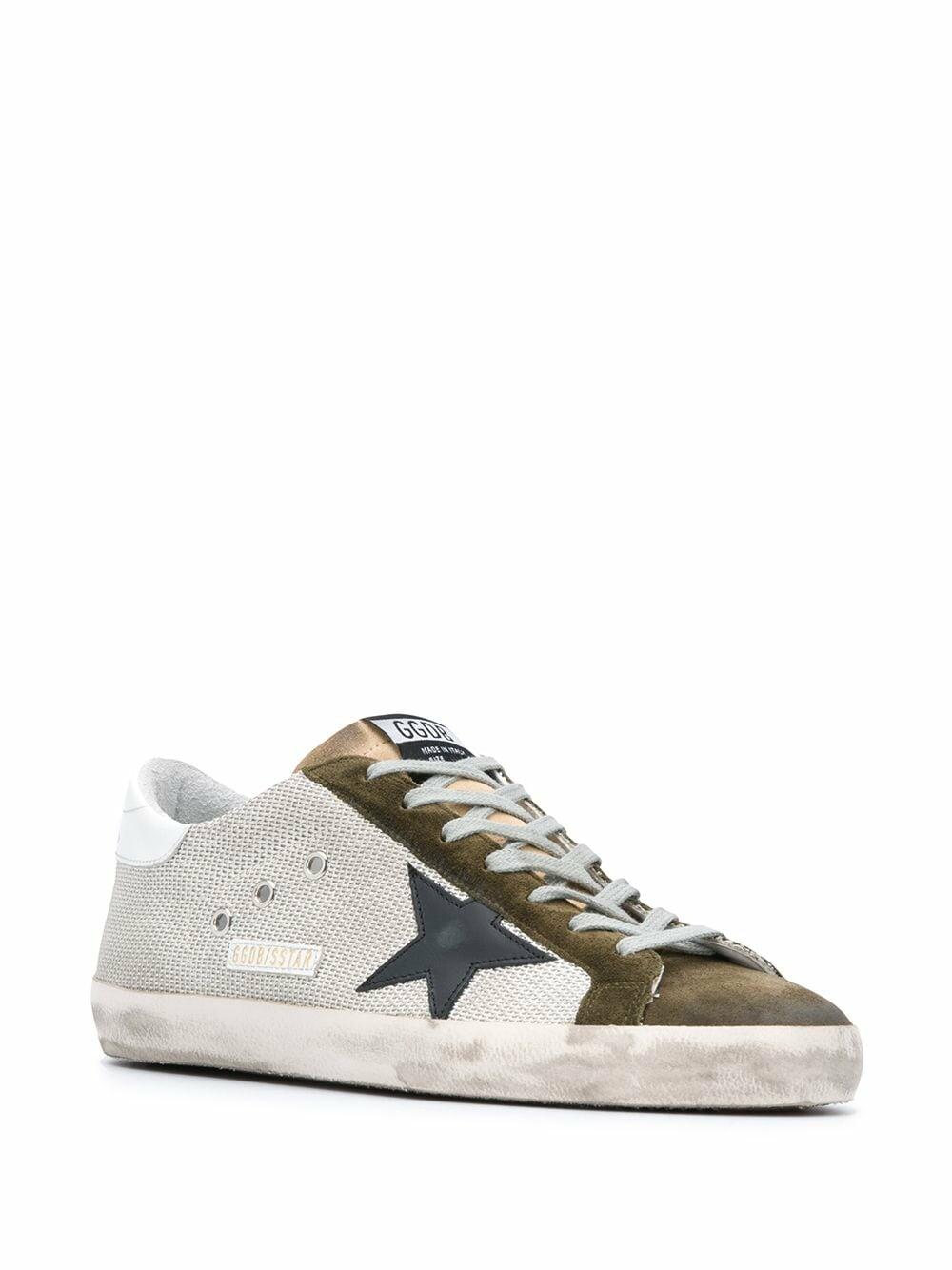 Golden Goose - Men's Superstar Silver Mesh & Green Suede Sneaker