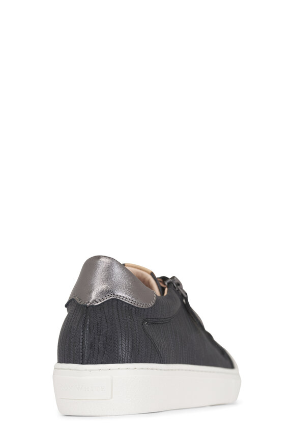 Ron White Oriya Epi Charcoal Embossed Leather Sneaker - view 3