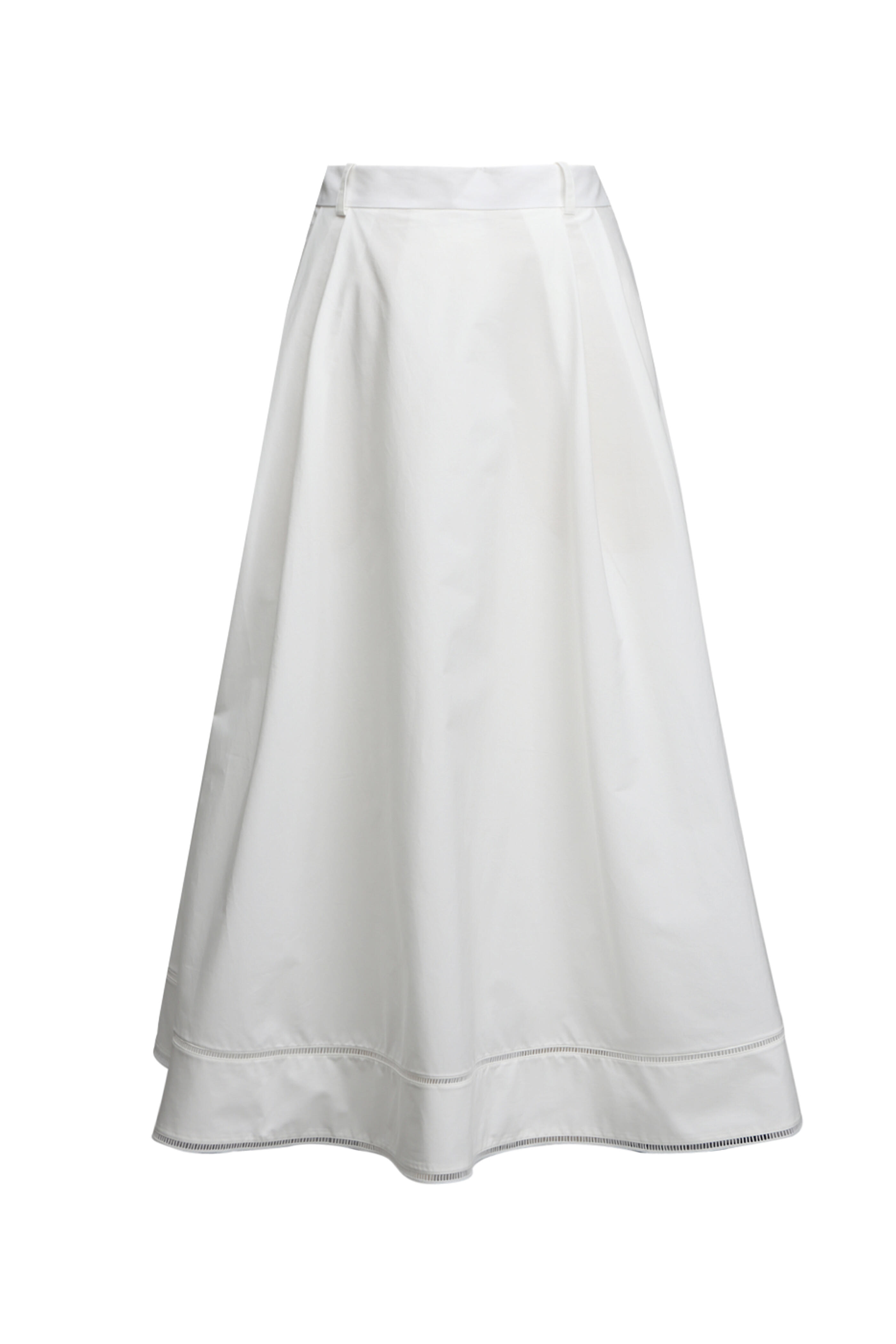 Rohe Frames - Optic White Embroidered Midi Skirt