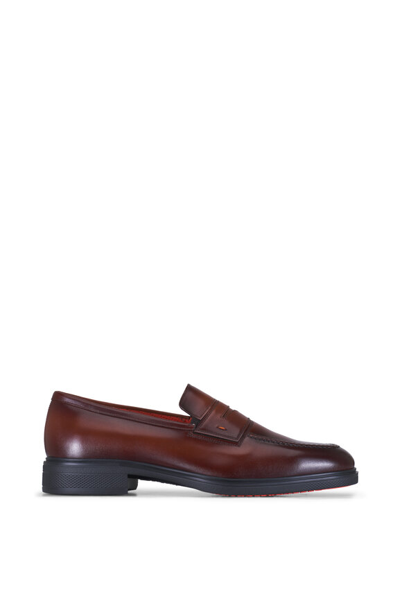 Santoni - Easy Brown Leather Loafer