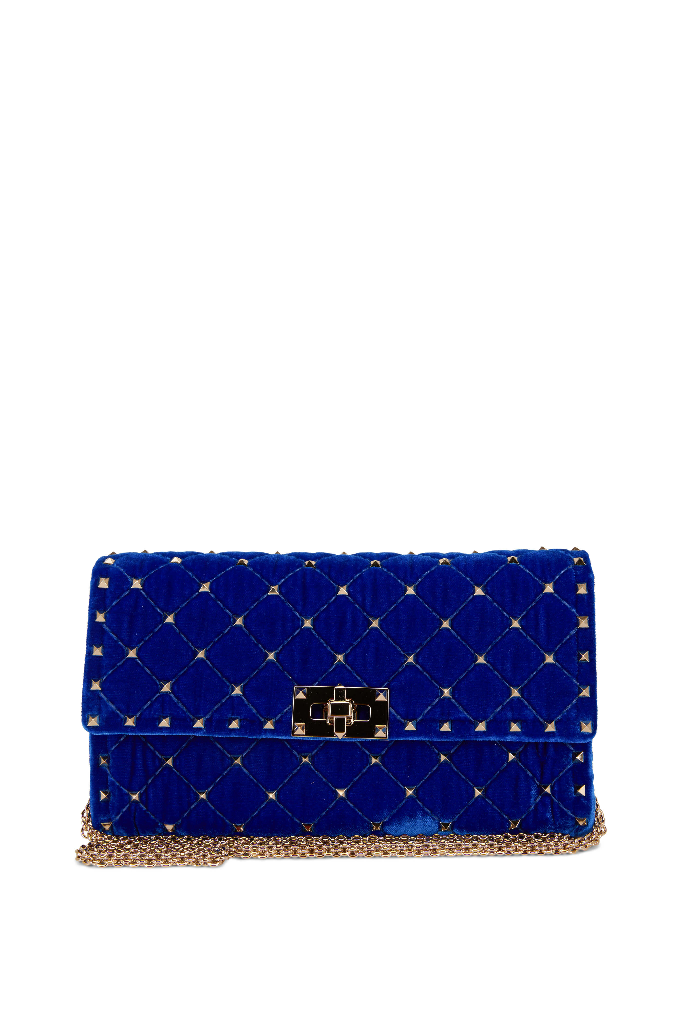 Rockstud spike velvet handbag