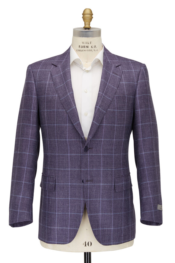 Canali - Purple & Blue Windowpane Sportcoat