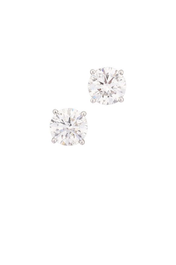 Louis Newman Platinum Diamond Studs - view 1