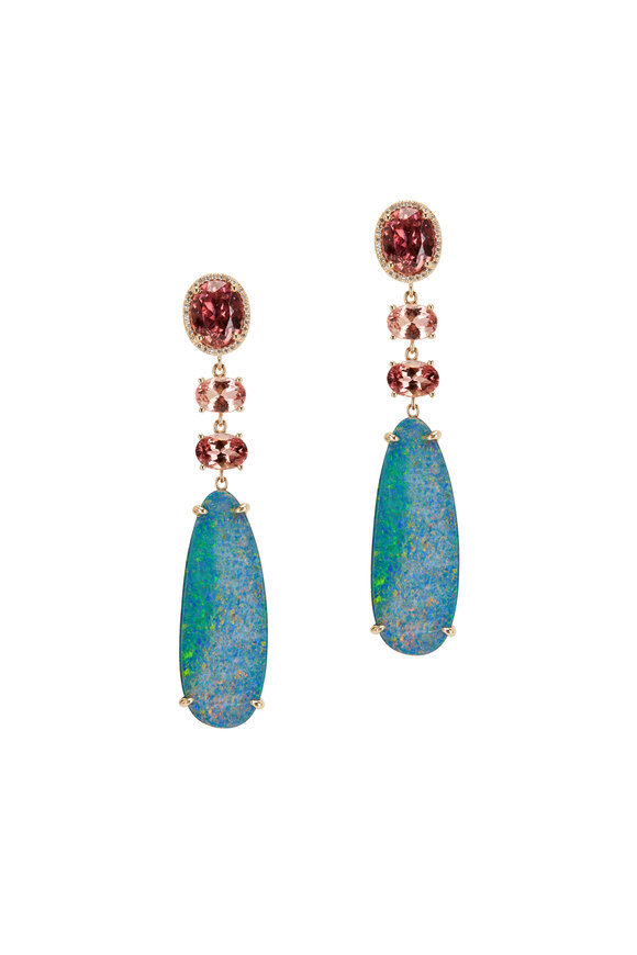 Kai Linz - Opal, Tourmaline & Diamond Drop Earrings