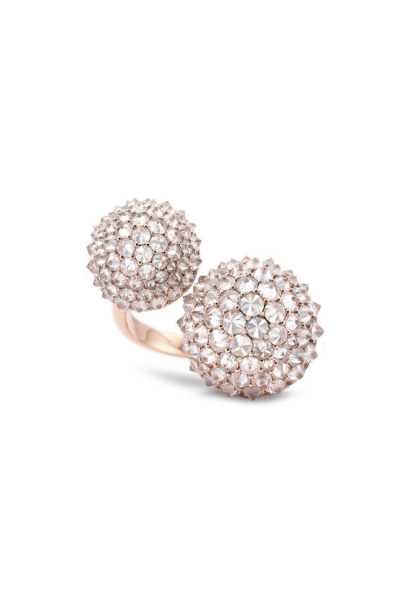 Nam Cho 18k Rose Gold Half Double Stack Ring - view 1