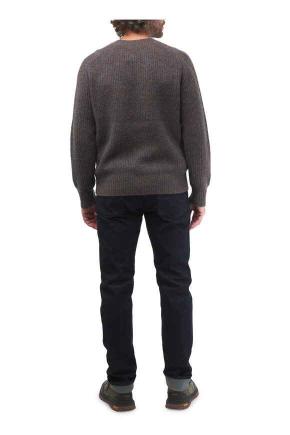 Vince - Heather Deep Sea Mouliné Knit Crewneck Sweater