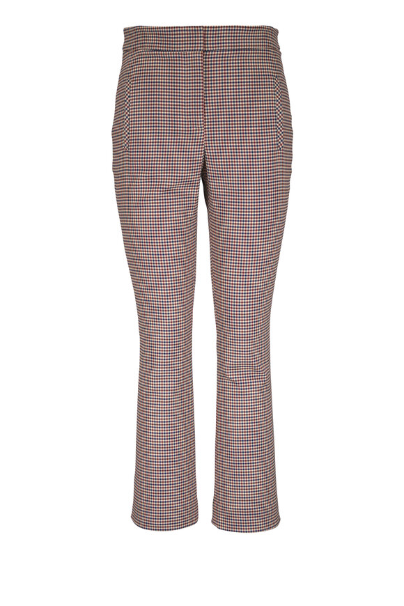 Veronica Beard Arte Navy & Rust Houndstooth Kick-Flare Pant - view 1