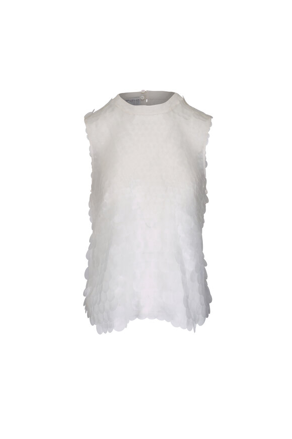 【関税込み】KHAITE THE MINTA TOP Khaite - Minta Cream & Blue Printed Blouse | Mitchell Stores