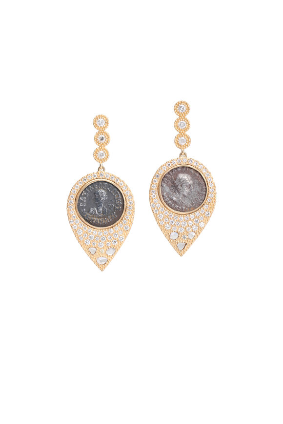 Coomi Diamond Coin Tear Earrings