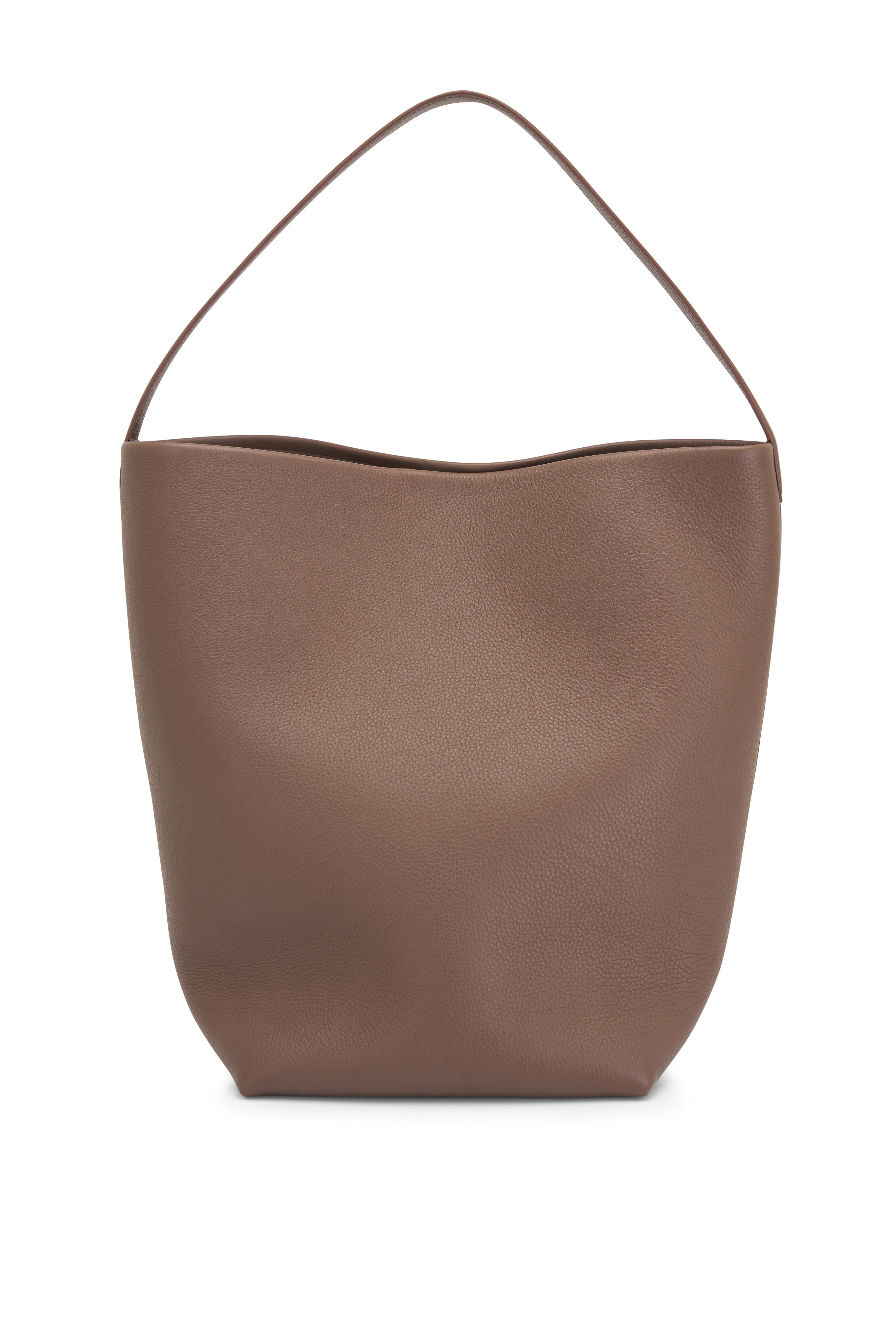 The Row - Large N/S Park Dark Olive Leather Tote