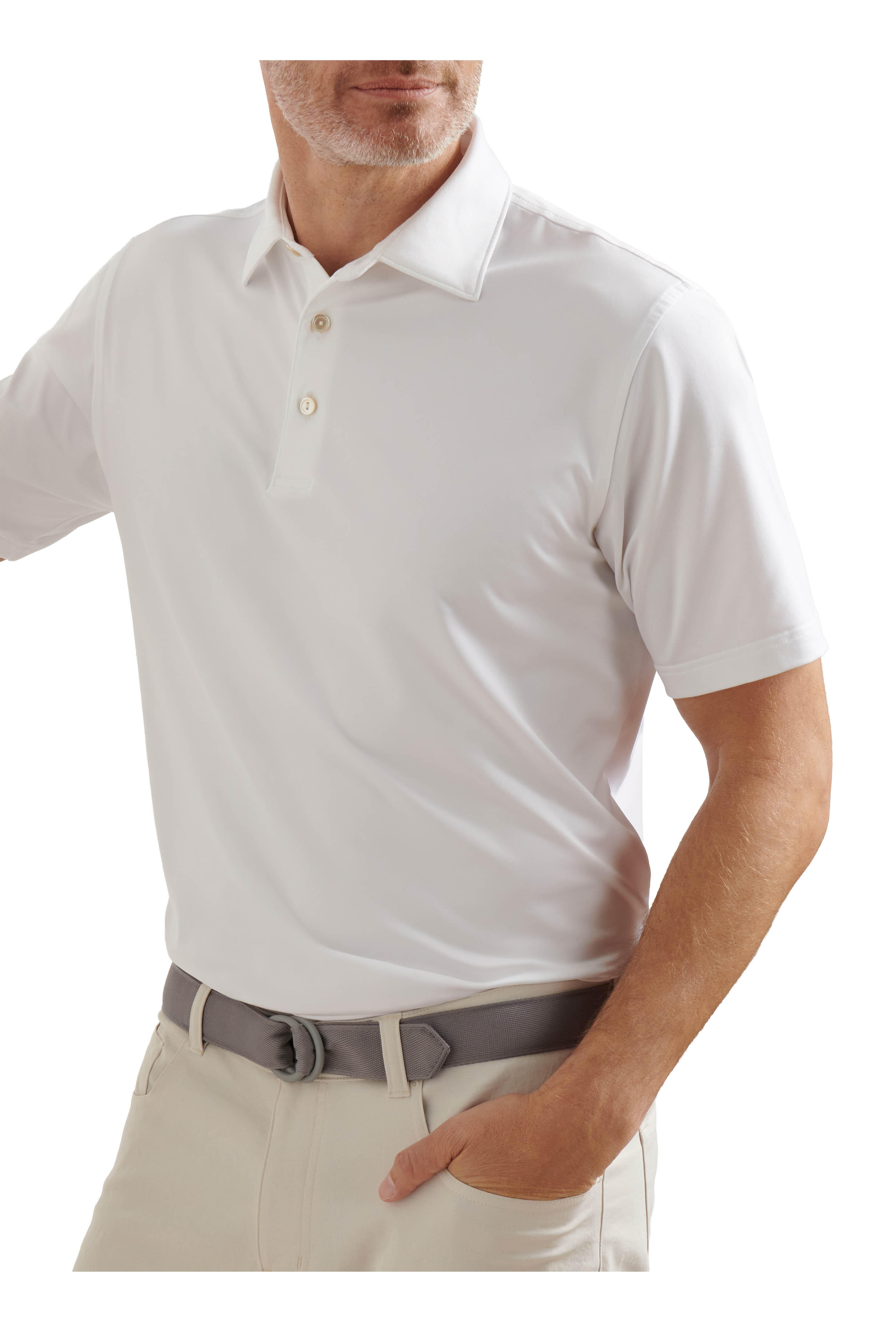 Peter Millar - White Solid Performance Jersey Polo