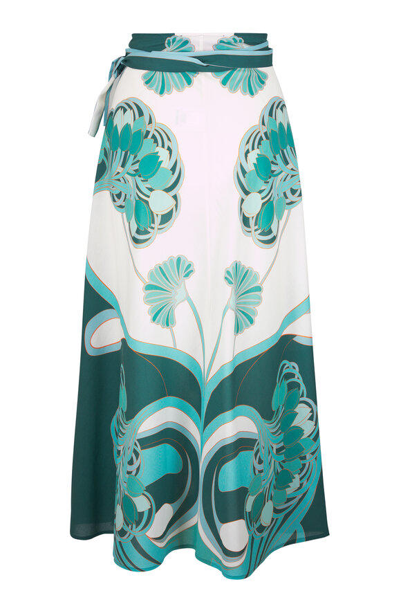 La DoubleJ Blooming Tulip Placée Mint Sarong Skirt - view 3