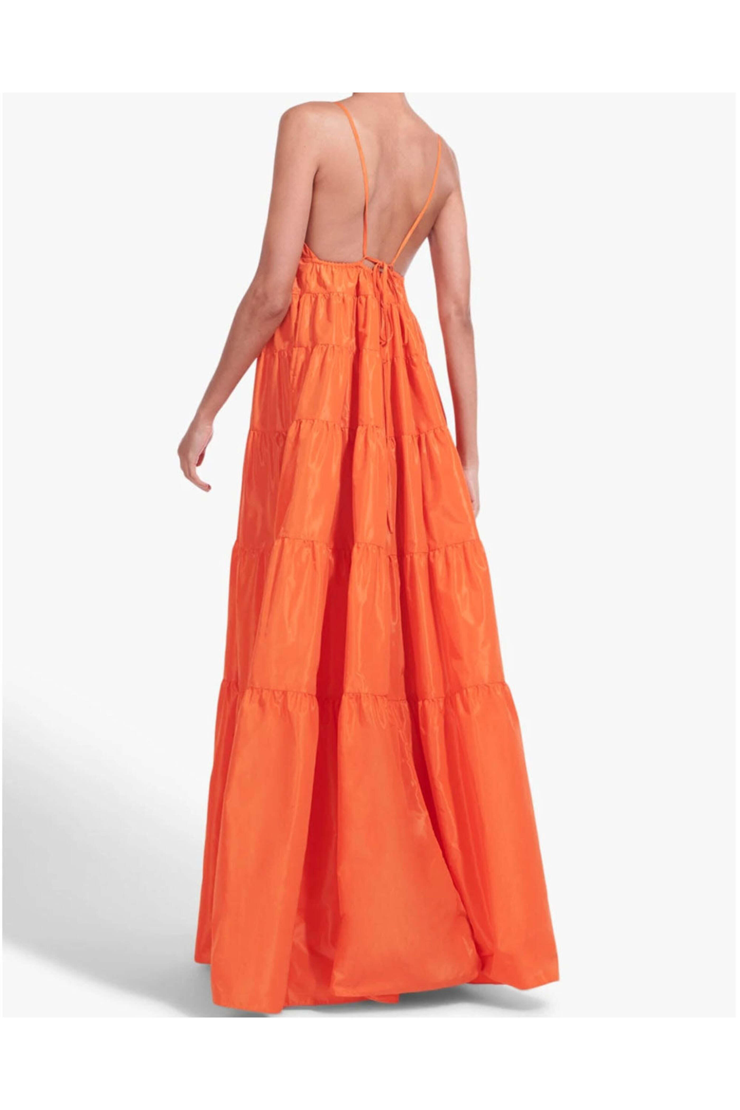 staud orange ruffle dress Maxi dress