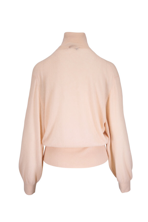 Loro Piana Beige Cashmere & Silk Turtleneck Sweater - view 2