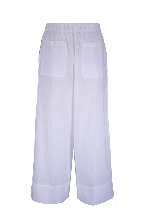 Totême Summer White Cotton & Linen Wide Pant - view 3
